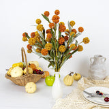 6 Pcs Artifical Fall Flowers 17 Inches Fall Floral Picks Faux Autumn Branches With Craspedia Billy Balls Flowers For Vase Table Centerpieces Living Room Indoors Decor (Orange And Yellow)