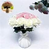 Real Touch Moisturizing Rose Bouquet - 19 Pieces 43Cm Artificial Flowers For Wedding Home Decoration,Gift Box Handheld Flowers For Various Festivals (19-Flower Gift Box Set (Excluding Vase))