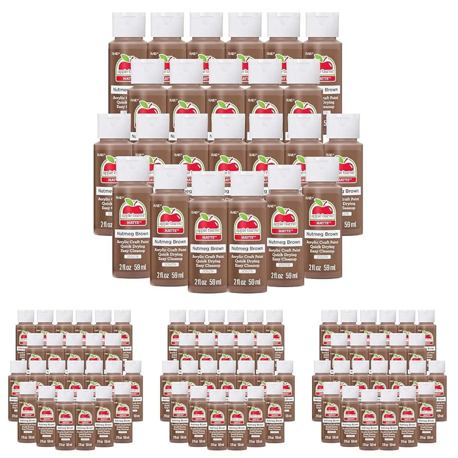 Apple Barrel Acrylic Paint in Assorted Colors (2 Ounce), 20521E Nutmeg Brown (Pack of 96)