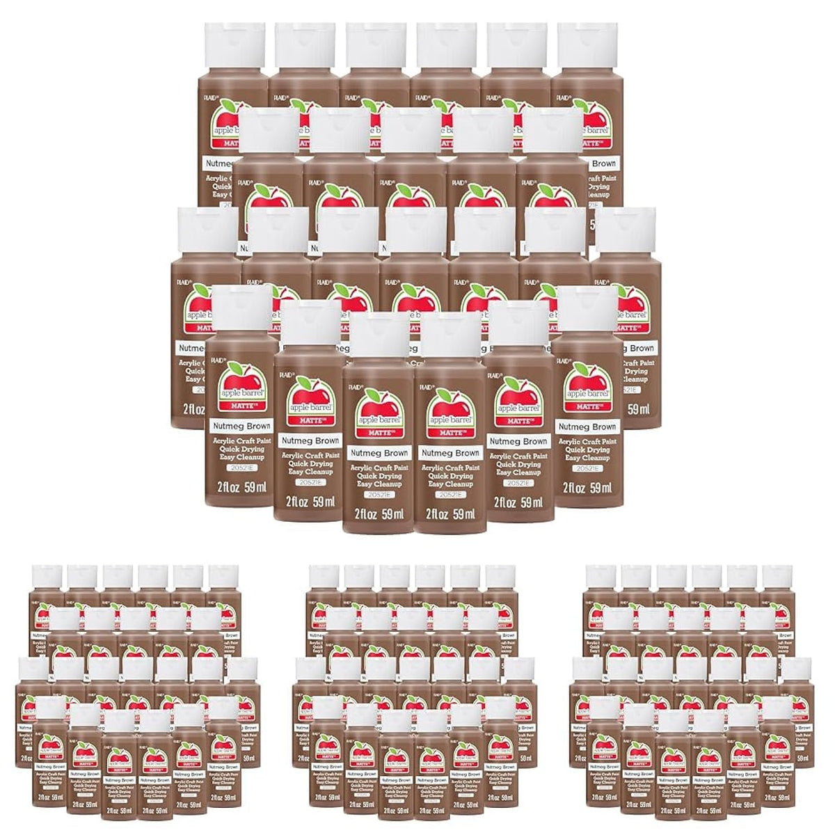 Apple Barrel Acrylic Paint in Assorted Colors (2 Ounce), 20521E Nutmeg Brown (Pack of 96)
