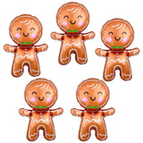 10Pcs Christmas Balloons Decorations Large Gingerbread Man Helium Balloons Red Candy Foil Mylar Balloons For Winter Themed Christmas Holiday Birthday Baby Shower Party Decorations Supplies