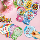 Valentine'S Candy Cards Gifts Set With Plastic Domes,36Pcs Diy Craft Treat Holder Bulk Class Valentines Candy Exchange Gifts For Couples Families Party Gift, Bubble Gum Machine(Candy Not Included)