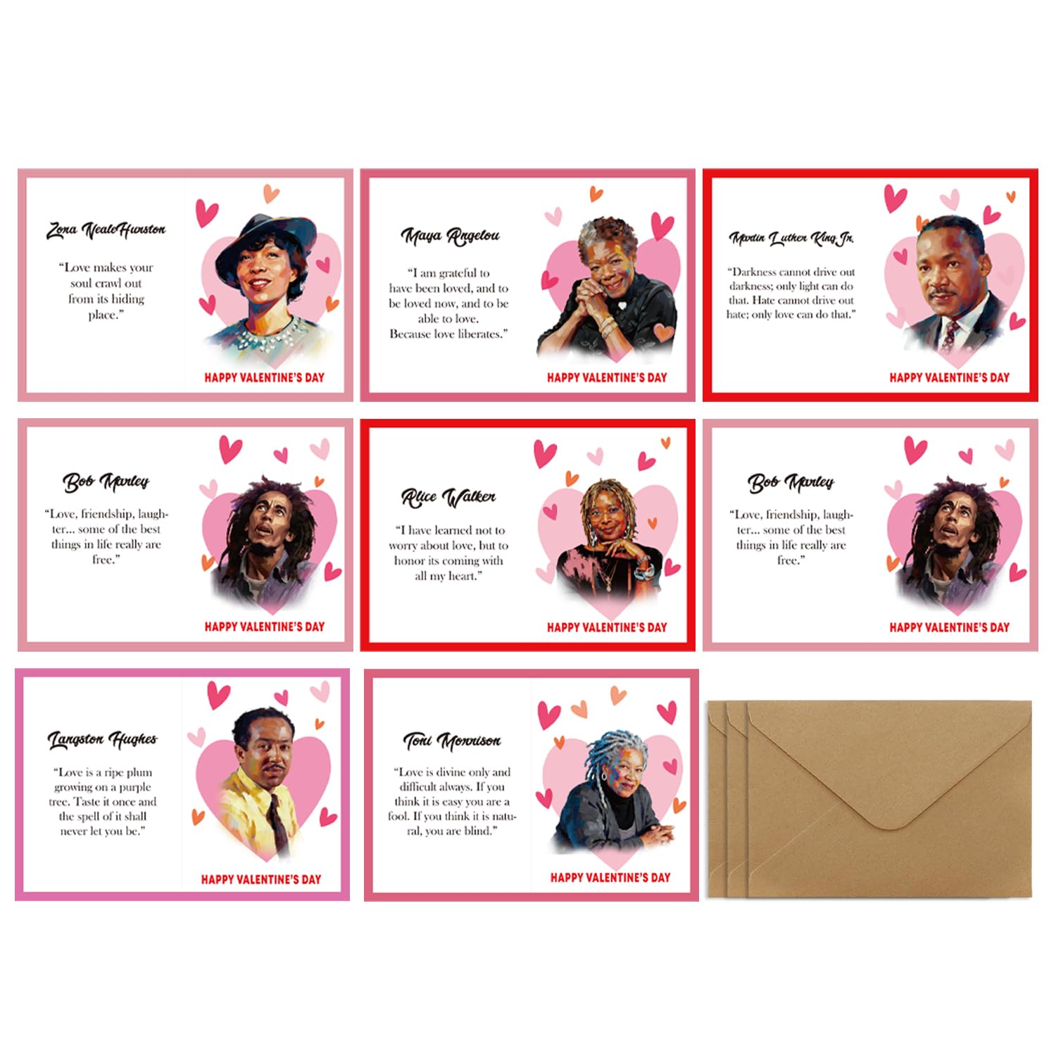 Black History Month Valentine'S Day Cards - 24Pcs African American History Valentine Greetingcards, Classroom Party Favors, Valentine Days Gift For Student Exchange Card