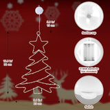 2Pcs Christmas Window Lights, Battery Powered Christmas Tree Lights Metal Framed Hanging Christmas Window Decorations Wi