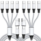 2 Pack 4FT USB C Splitter Multi Charging Cable 4 in 2 Fast Charger Cord for Phones Tablets