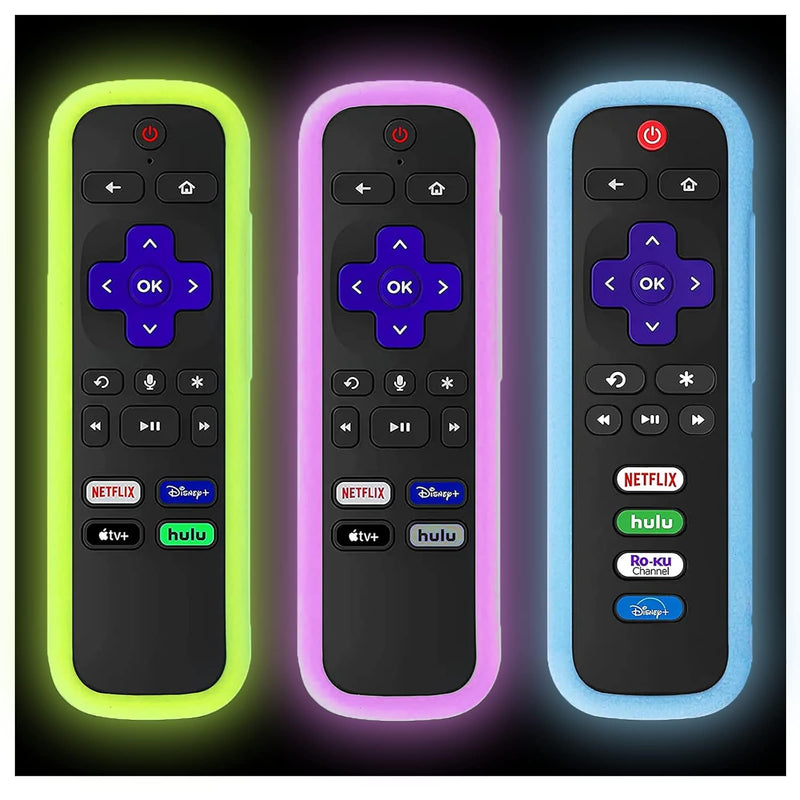 3Pack Remote Case For Roku | Tcl | Hisense Roku Remote | Silicone Universal Pr