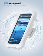 Waterproof Shower Phone Holder, 480° Rotatable Retractable Case, Anti-Fog