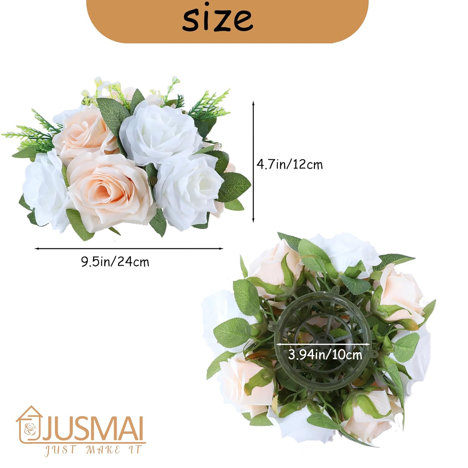 Artificial Flowers Ball 4 Pcs Champagne White Flowers Wedding Table Centerpiece Table Decorations Flower Arrangement For Table Flowers Centerpieces Wedding Flowers Wedding Centerpieces