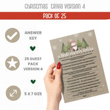 Snow Much Fun Trivia Game Holiday Party Activity With Movie And Song Questions For Adults, Office, Group, Snowman Thanksgiving, 25 Pack, 5X7 Cards, Version 4