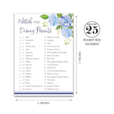 Baby In Bloom Parent Match Baby Shower Game For Boy – Blue Floral Botanical Baby Shower Games, Match Famous Cartoon Parents Cards, Pack Of 25, Garden Theme Star Kids Couples Shower Activity G705-Dpm