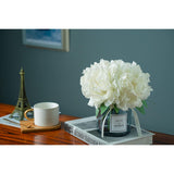 Artificial Hydrangea And Glass Vase Decoration, Ins Style Artificial Flower Glass Bottle Set