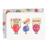 I Love You Berry Much Card With Envelope - Funny & Cute Valentines Day, Birthday, Anniversary Card For Him, Her, Boyfriend, Girlfriend, Husband Or Wife