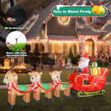 12 Ft Christmas Inflatable Decorations, Santa Claus On Sleigh With Reindeer Propeller Built-In Bright Led Light Blow Up