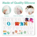 182Pcs Fancy Alphabet Resin Molds Silicone Kit, Reversed Letter Keychain Epoxy Resin Casting Molds, Resin Key Chain Making Set With 1 Hand Drill 2 Drill Bits 30 Key Rings 100 Screw Pins