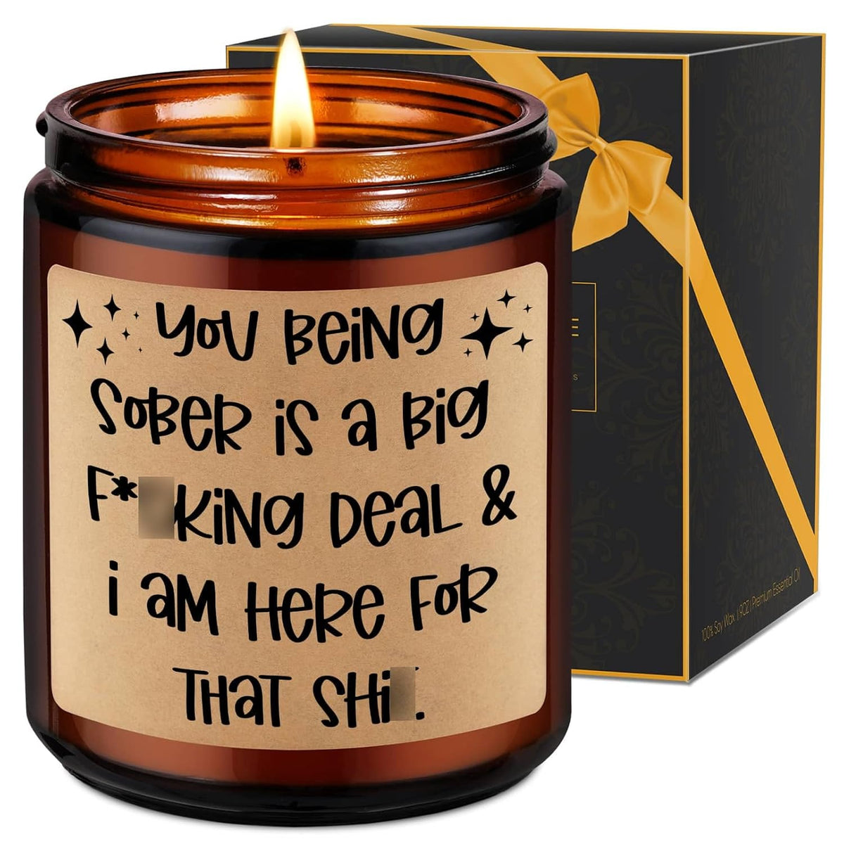 Candle, Sobriety Gifts For Women Men, 1 Year Sober Gifts For Men Women, Funny Sobriety Presents Ideas, 2 3 4 5 10 Years Sober Anniversary Celebration, Recovery Aa Presents For Him Her
