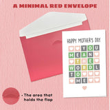 Mothers Day Cards For Mom From Daughter, Son, Kids - Happy Mother'S Day Card For Bonus Step Mom, Mothers In Law - Funny You Mean The World To Me Mother'S Cards - Single 5.3''X 8'' Folded Card