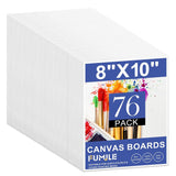 Canvas For Painting 8X10, 76 Pack Canvas Boards For Painting Primed Acid Free Canvas Value Pack For Beginners & Artist, Canvas Bulk For Classroom And Painting Parties.