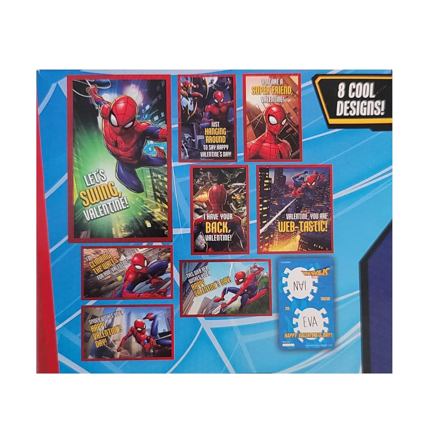 International Greetings 32 Count School Valentines Day Illustrated Cards (Spiderman)
