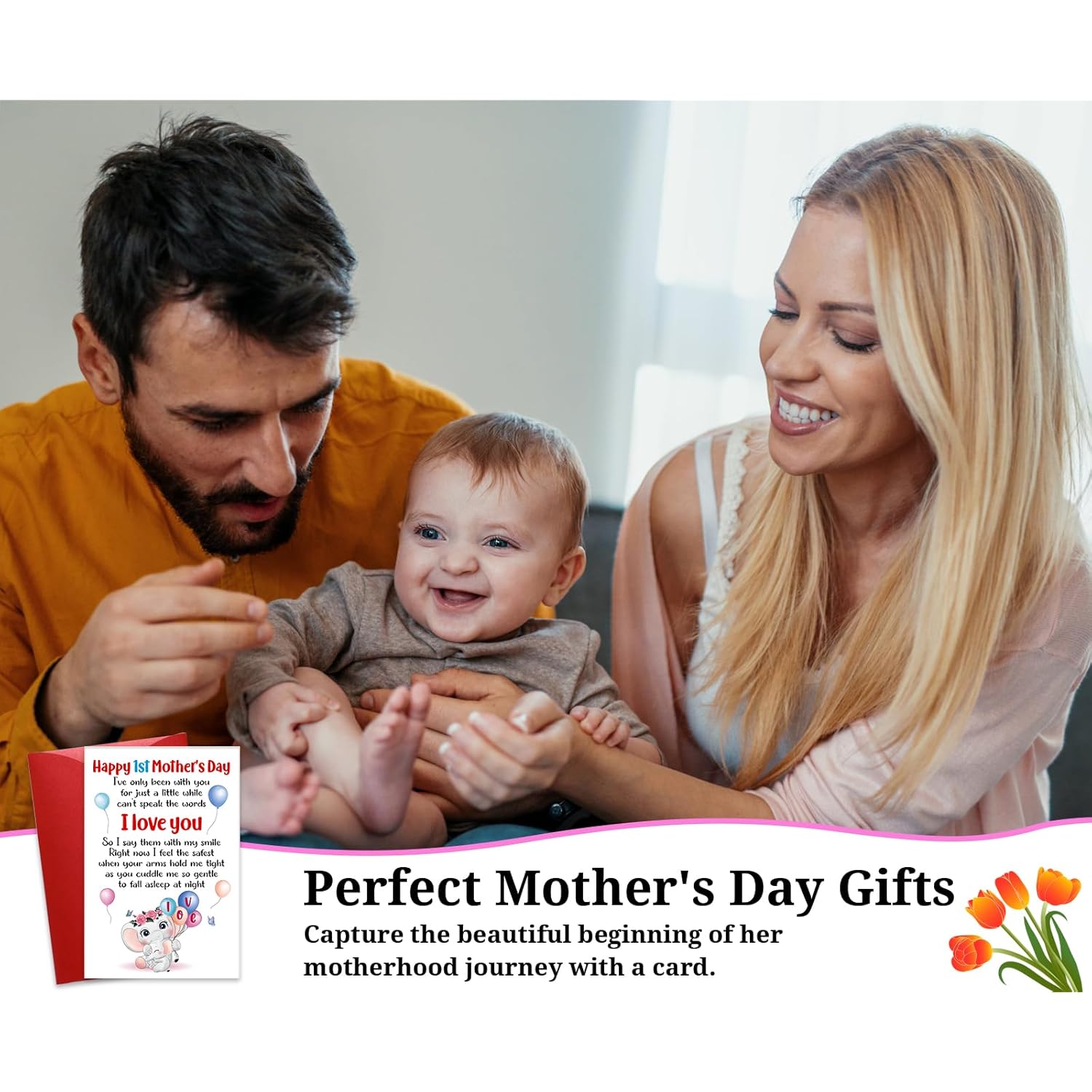 First Mothers Day Card - Happy 1St Mother'S Day Card Gifts For New Mom First Time Mother 1St Mothers Day Greeting Card For Wife Daughter New Mom Gifts From Daughter Son