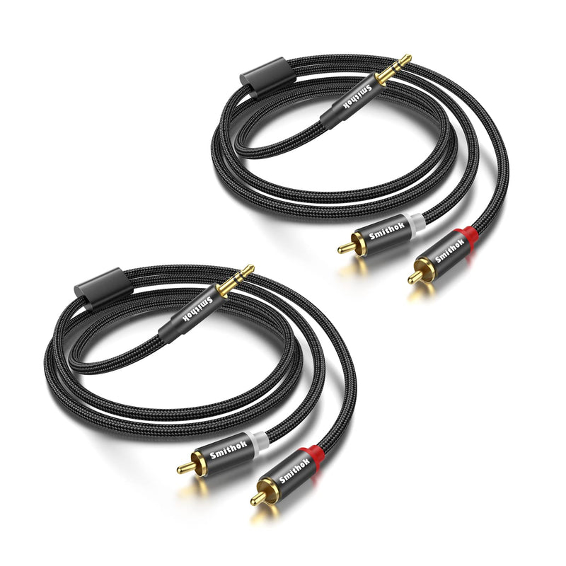 2 Pack 3.5Mm To Rca Cable,Gold Plated,Nylon Braided 1/8 Male To Male Stereo Au