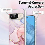 Pixel 9 Case 6.3", Pink Marble, Soft TPU, Slim Shockproof, 2024, for Women