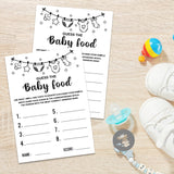 Baby Shower Game, Guess The Baby Food Baby Shower Game, Gender Reveal Party Supplies, Baby Shower Decorations, Baby Shower Party Games Supplies & Activities, 30 Game Cards Included