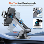 Upgraded 3-in-1 Car Phone Holder Mount, Suction for Dashboard, Vent, Windshield