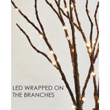 Lighted Branches For Vase 32In Tall 150 Led Plug In, Brown Artificial Willow Lights With Timer Home Christmas Party Mantle Decor