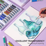 Professional Watercolor Paint Tube Set Artist Grade, 9 Ml 24 Vivid Colors Art Supplies, Premium Non Toxic Water Colors Paint For Adults, Artists & Hobby