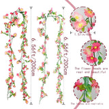 4 Pcs Artificial Daisy Flowers Vine Silk Flower Garland Spring Fake Flower Vine Hanging Ivy With Pink Daisy Flowers Green Leaves For Wall Party Wedding Arch Floral Decor Home Indoor Outdoor