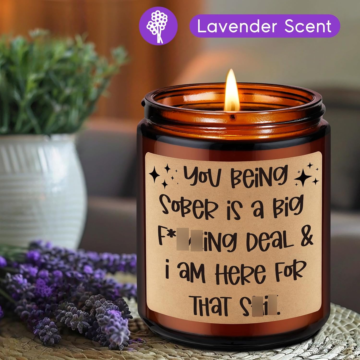 Candle, Sobriety Gifts For Women Men, 1 Year Sober Gifts For Men Women, Funny Sobriety Presents Ideas, 2 3 4 5 10 Years Sober Anniversary Celebration, Recovery Aa Presents For Him Her
