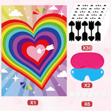 Valentines Games For Kids Pin The Arrow On The Heart Valentines Day Party Games Supplies, Large Valentines Pin Game Poster With 30 Arrow Stickers