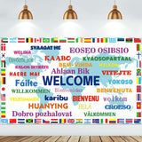 World Flag Banner Decorations International Welcome Banner Backdrop, Country Flags for International Party Supplies Around the World Sports Events Club Classroom Decor