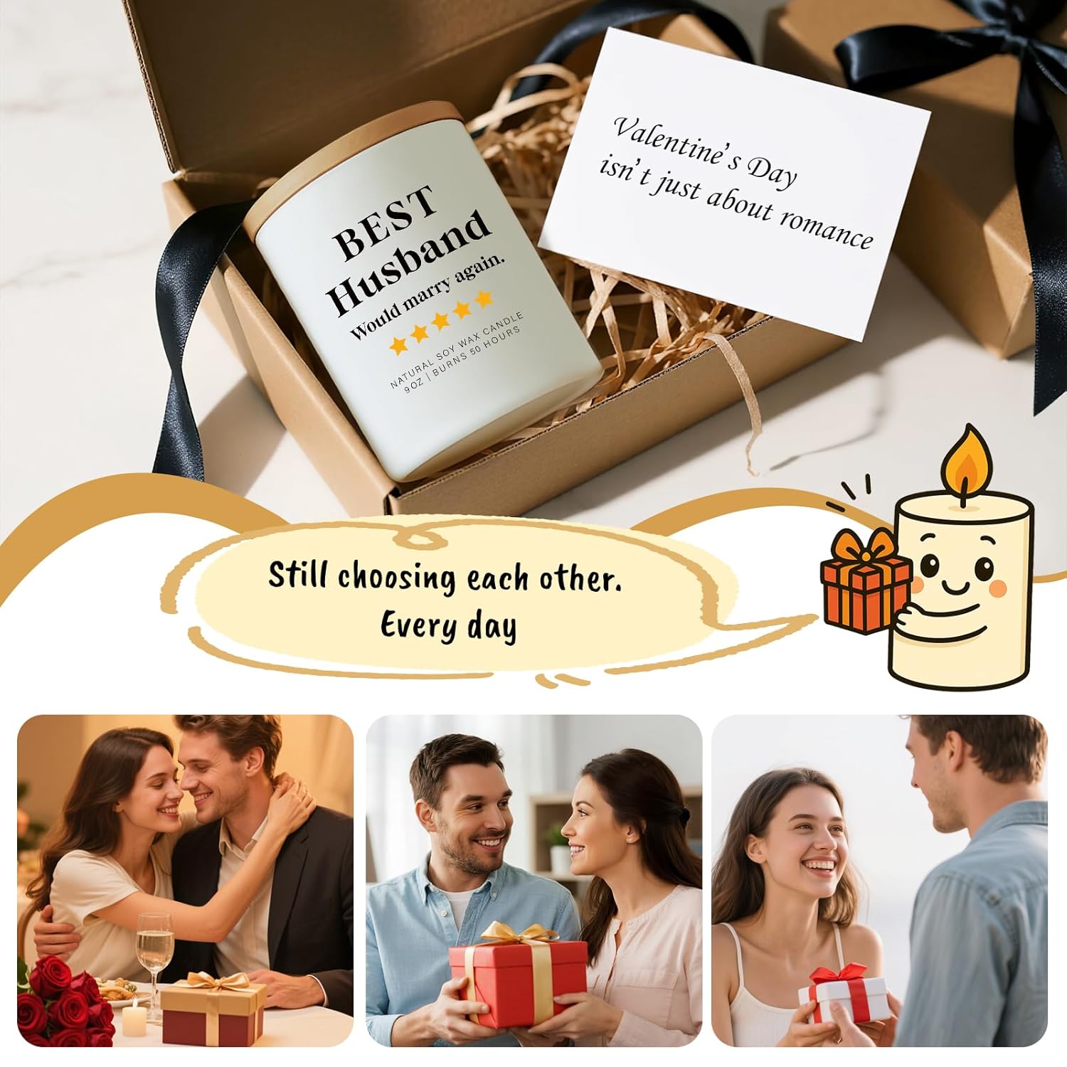 Funny Gifts For Husband Valentine’S Day Candle Best Husband Gift From Wife Romantic Gift For Husbands Birthday Anniversary Long-Term Relationship Gifts For Men Him Valentine Soy Wax Candle