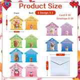 30 Set Dogs Valentine'S Day Cards Mini Valentines Day Cards For Kids School Cute Pet Dog Valentines Cards With Envelopes For Kids Classroom Greeting Cards For Kids Party Favor Classroom Gift Exchange