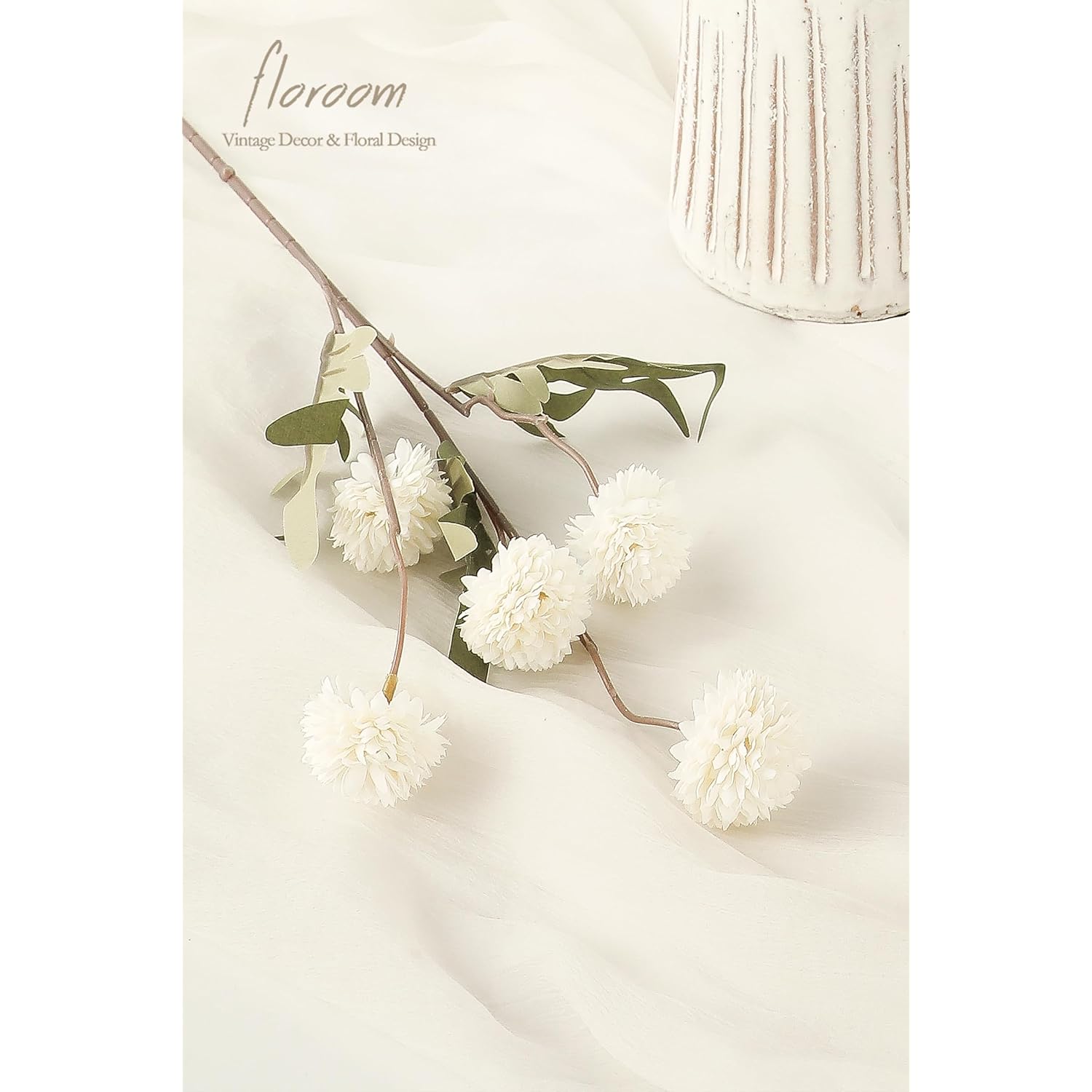 6Pcs Ivory Faux Silk Mums Artificial Flowers, Bulk Fake Small Mini Chrysanthemums With Stems For Diy White Wedding Centerpieces Floral Arrangements Vase Fillers Home Decorations
