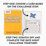 Crated With Love - Date Deck Scratch Off Cards For Couples, Date Night Ideas Card Deck For Mystery Couples Challenge, Girlfriend Boyfriend Husband Wife Anniversary Couples Gift