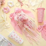 6 Set Baby Shower Game Prizes For Winners Coquette Bow Thank You Gift Bulk Including Coquette Cups Keychains Hair Accessories Gift For Christmas Party