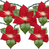 8.5Ft Christmas Led Flower String Lights, Christmas Decorations Lights Outdoor With 10 Led Red And Green Flowers Bulbs,