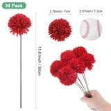 30-Pack Artificial Chrysanthemum Ball Flowers,11 Inch Faux Chrysanthemum Silk Bouquets Real Touch Faux Flowers For Home/Wedding/Christmas/Party[Bright Red]