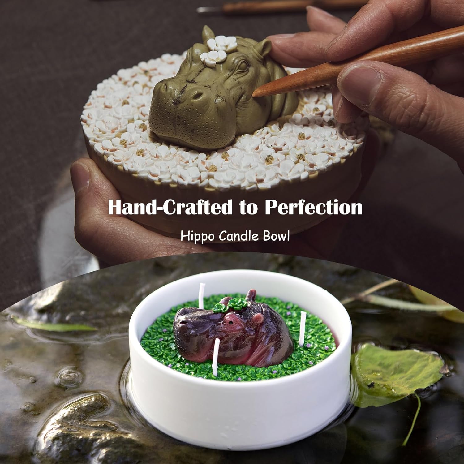 Hippo Vegetable Wax Candle Bowl
