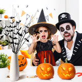 Curly Willow Branches 29.5 Inch Artificial Bendable Stems Black Branches With 36Pcs Halloween Bat Stickers For Halloween Wreath Home Party Decorations