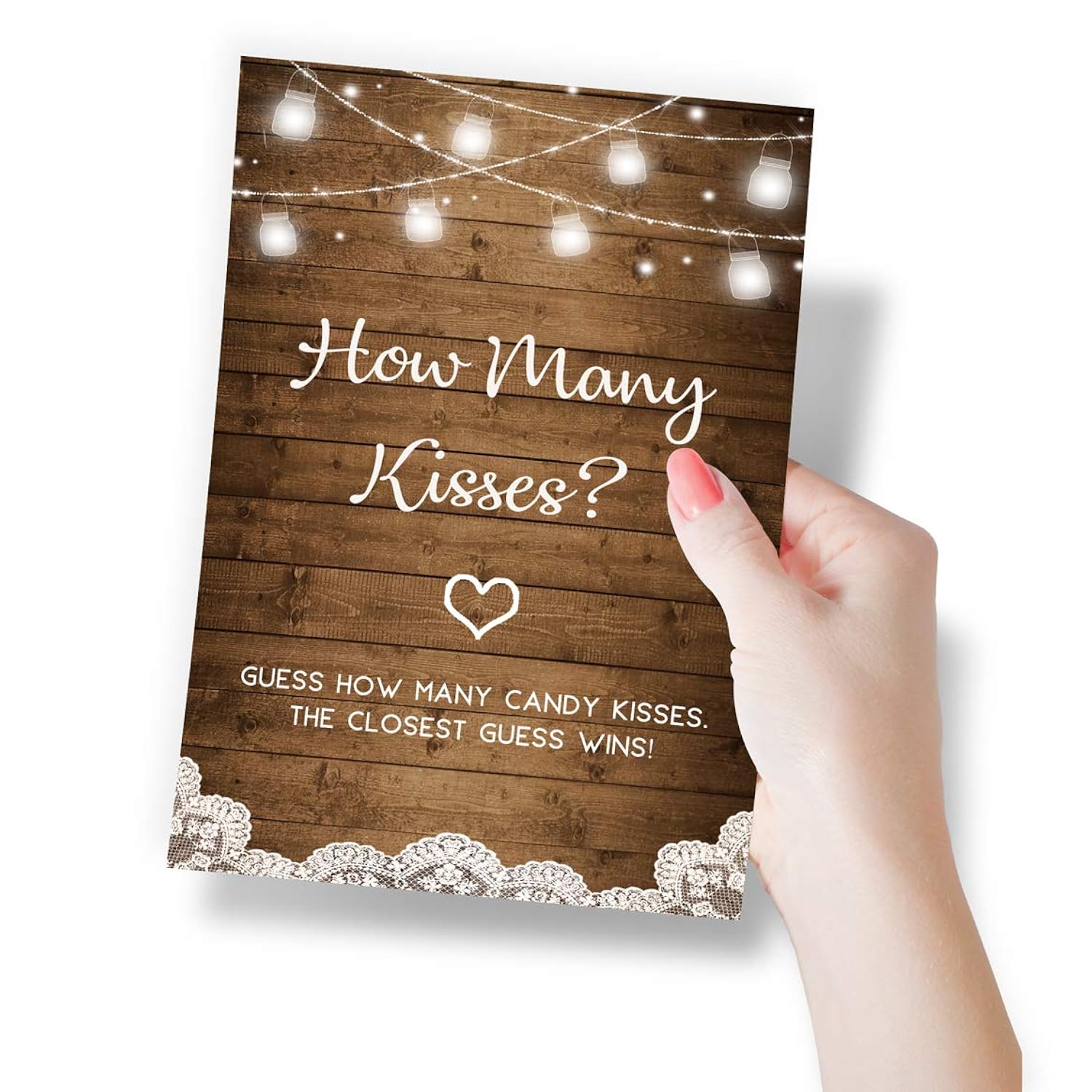 Bridal Shower Game Set – 5 Fun Games And Activities For 50 Guests, Includes Bingo, Trivia, Guess How Many, And Advice Cards, Rustic Country Wedding Shower Games