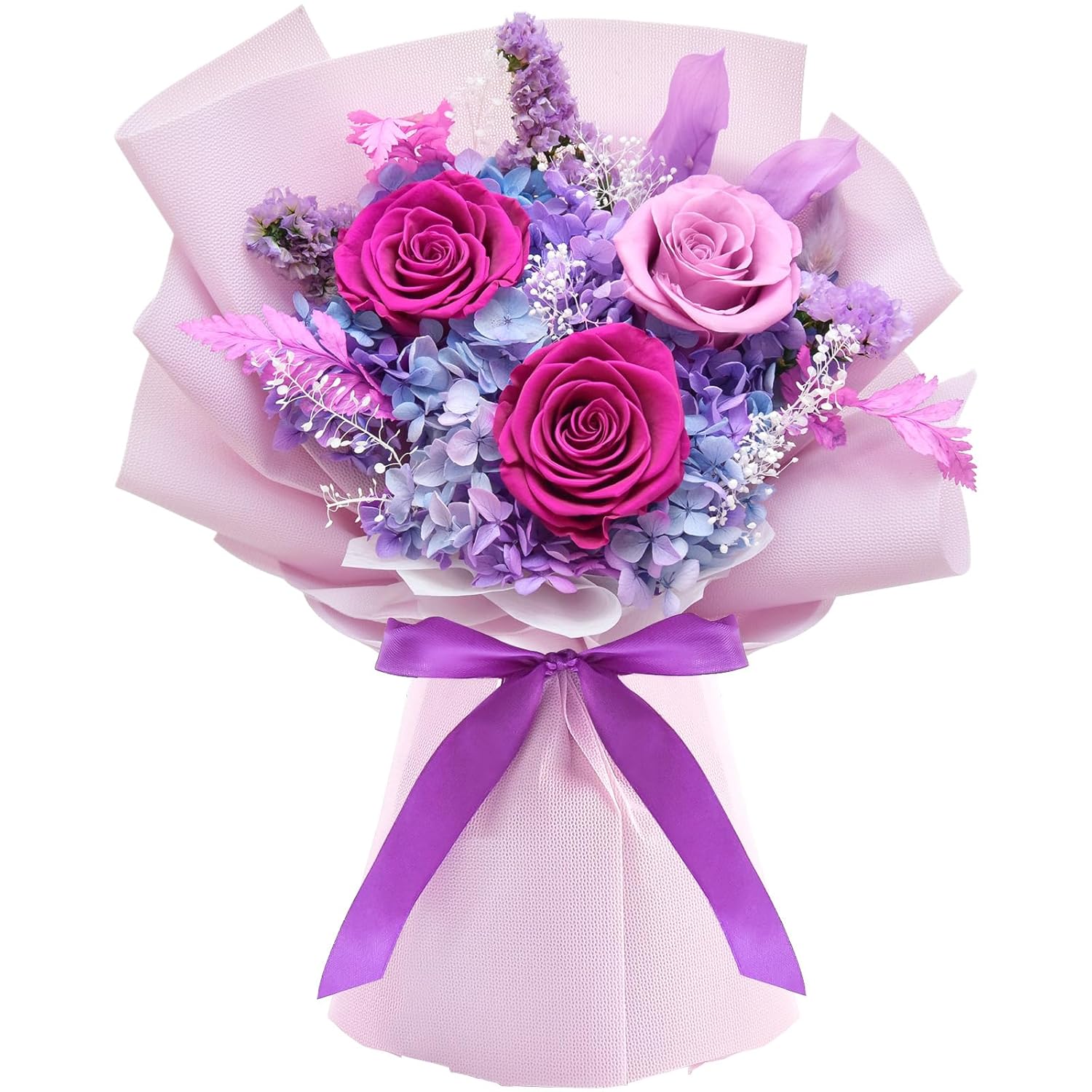 Preserved Flowers Bouquet, Flowers For Delivery,Handmade Purple Rose Bouquets Lasting 3-5 Years, Luxury Gift Box,Birthday Flowers Gifts For Women Mom Grandma Wife Friends