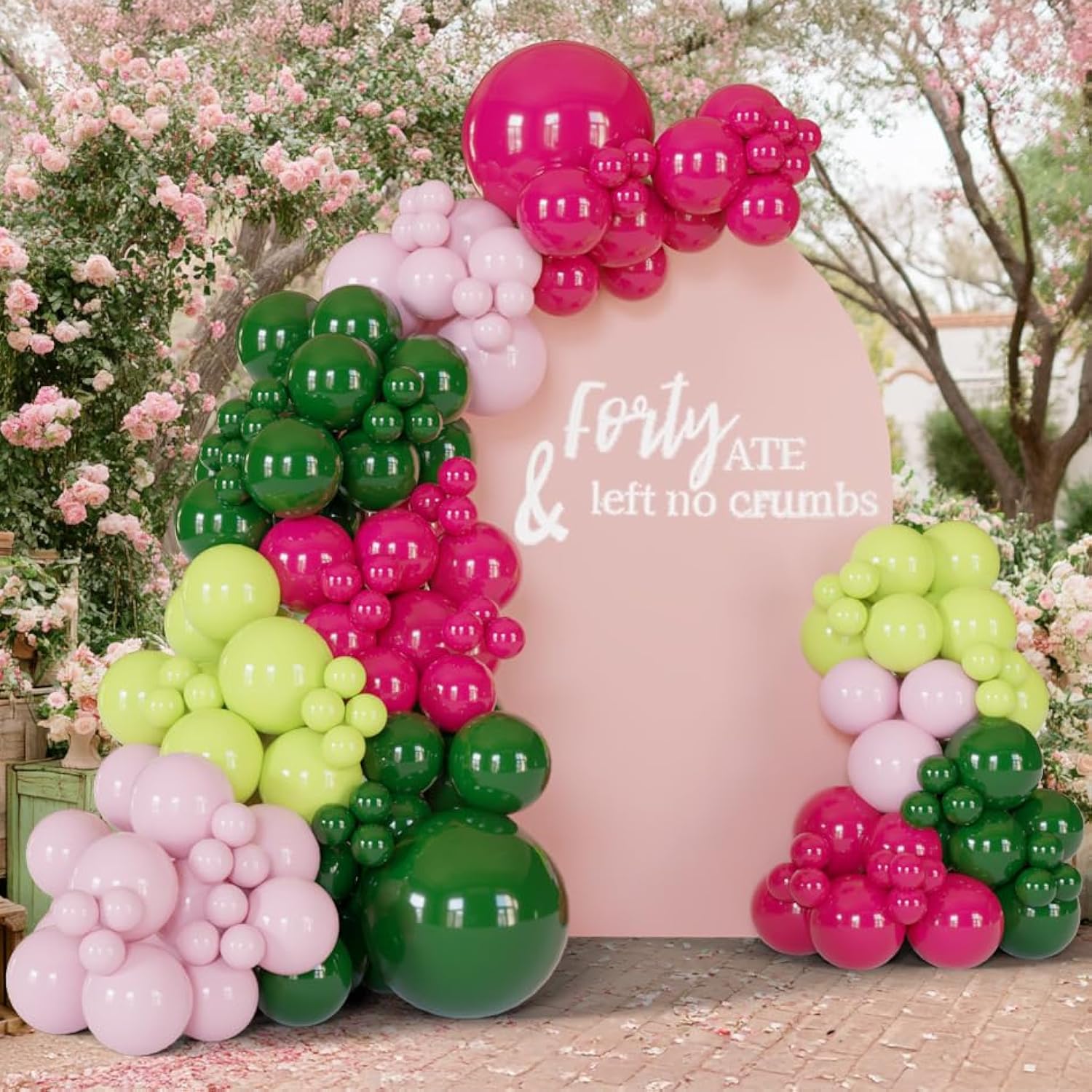 165Pcs Pink And Green Balloon Arch Garland Kit For Tropical Luau Hawaiian Theme, Flamingo Party Decor, Spring Garland, Watermelon Arch, Summer Birthday Baby Shower Decorations