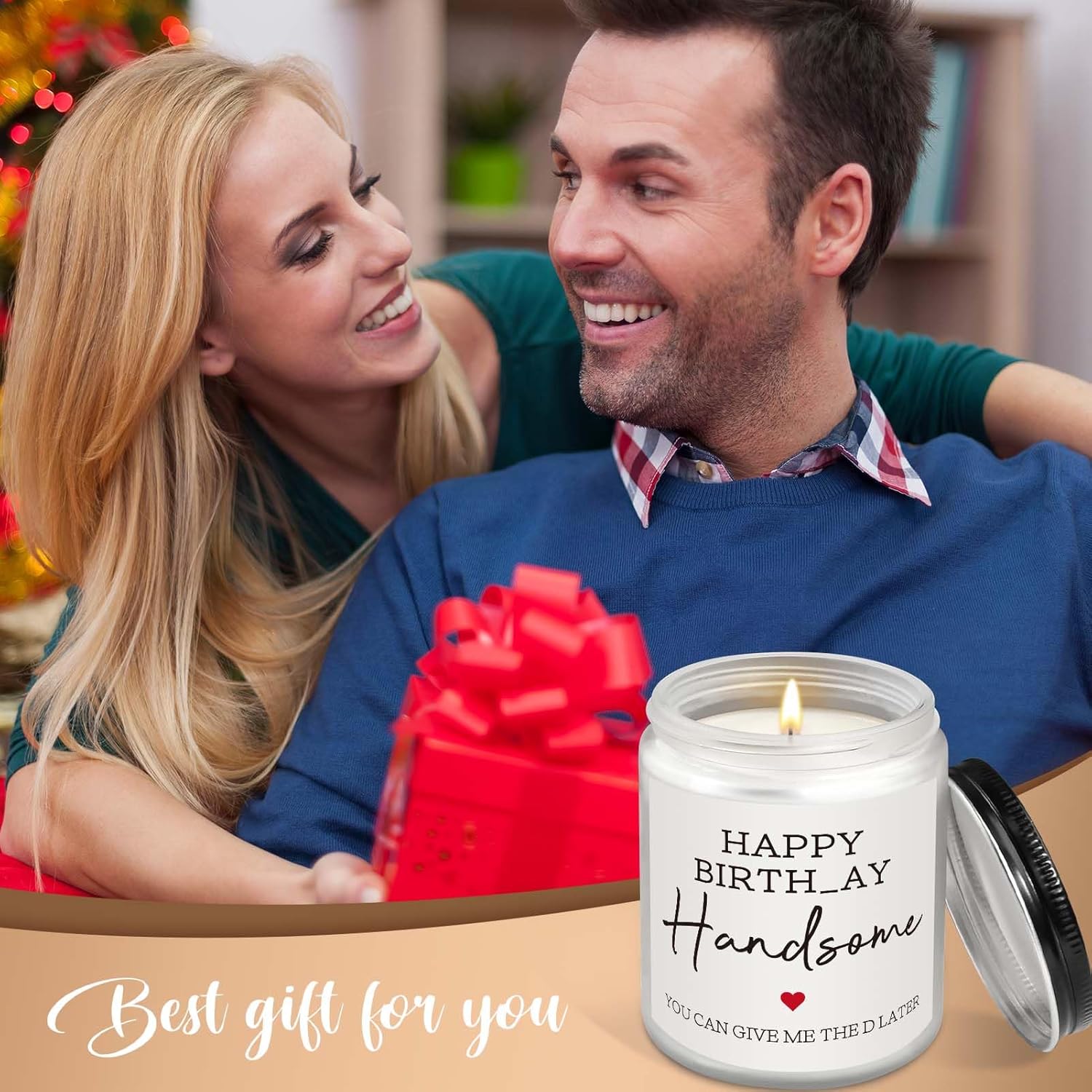 Aecthrills Boyfriend Birthday Gifts For Boyfriend, Husband Birthday Gifts For Men Him Birthdays Gift Ideas - 7 Oz Lavender Scented Candles (Happy Birthdays Handsome)