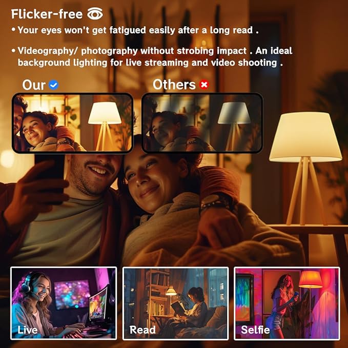 A19 Smart RGB Light Bulbs 8 Pack Bluetooth WiFi Color Changing LED Bulbs Alexa Compatible 130W Equivalent