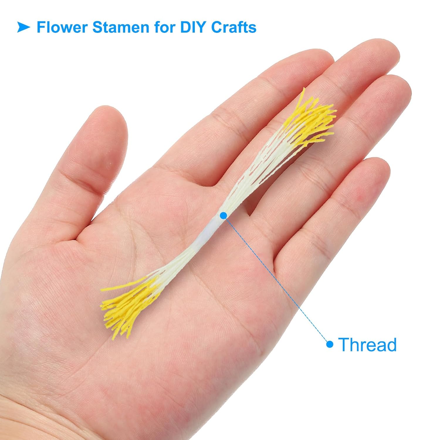 10Mm Double Heads Flower Stamen, 150 Pcs Artificial Pistil Matt Pearl Floral For Diy Christmas Card Wedding Decoration, Yellow