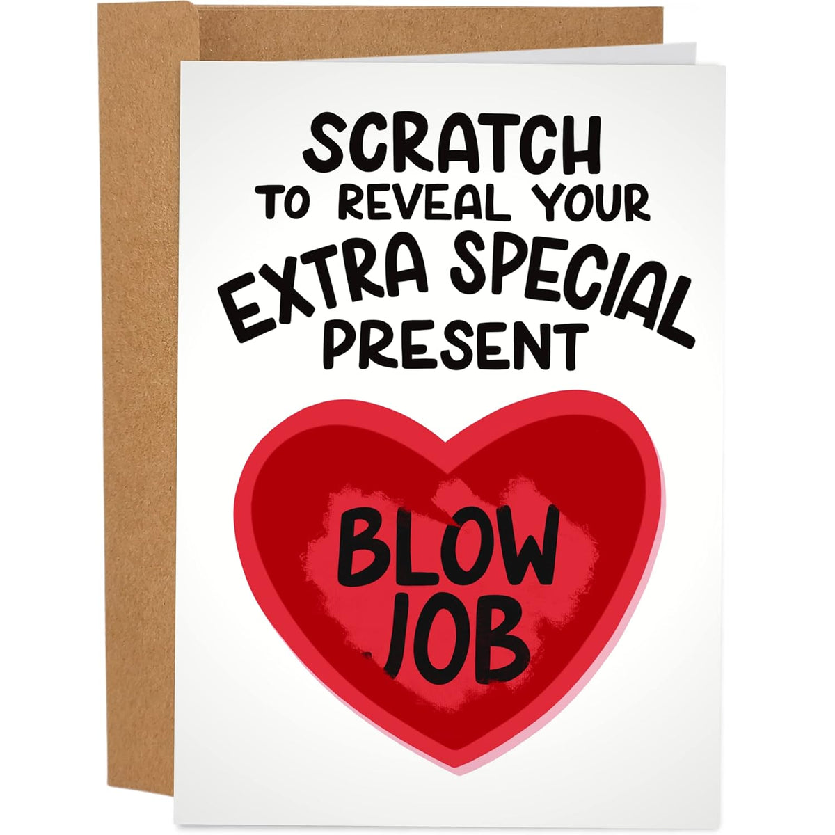Funny Scratch Off Valentine'S Day Card For Him 5 X7 Inch | Funny Anniversary Card For Boyfriend Husband Fiance | Naughty Scratch Off Valentine Greeting Card Big Heart Gift For Men