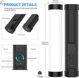 RGB LED Video Light Wand Mini Rechargeable Tube Light with Magnetic Base for YouTube TikTok